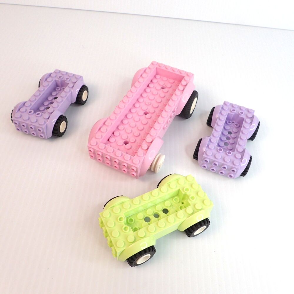LEGO Parts - FRIENDS Car Bases Lot of 4 + Some wheels and Tires (32pc)